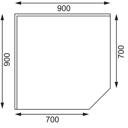 Vogue Stainless Steel Corner Table 700mm • PAS-GL278