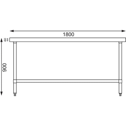 Vogue Stainless Steel Centre Table 1800mm • PAS-GL279