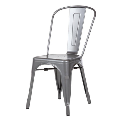 Bolero Gun Metal Grey Steel Bistro Side Chair (Pack of 4) • PAS-GL329