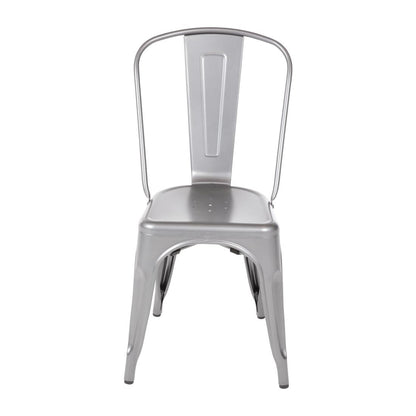 Bolero Gun Metal Grey Steel Bistro Side Chair (4 Pack) (Pack of 4) • PAS-GL329