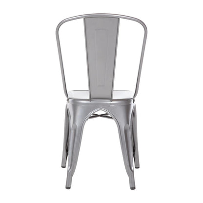 Bolero Gun Metal Grey Steel Bistro Side Chair (Pack of 4) • PAS-GL329