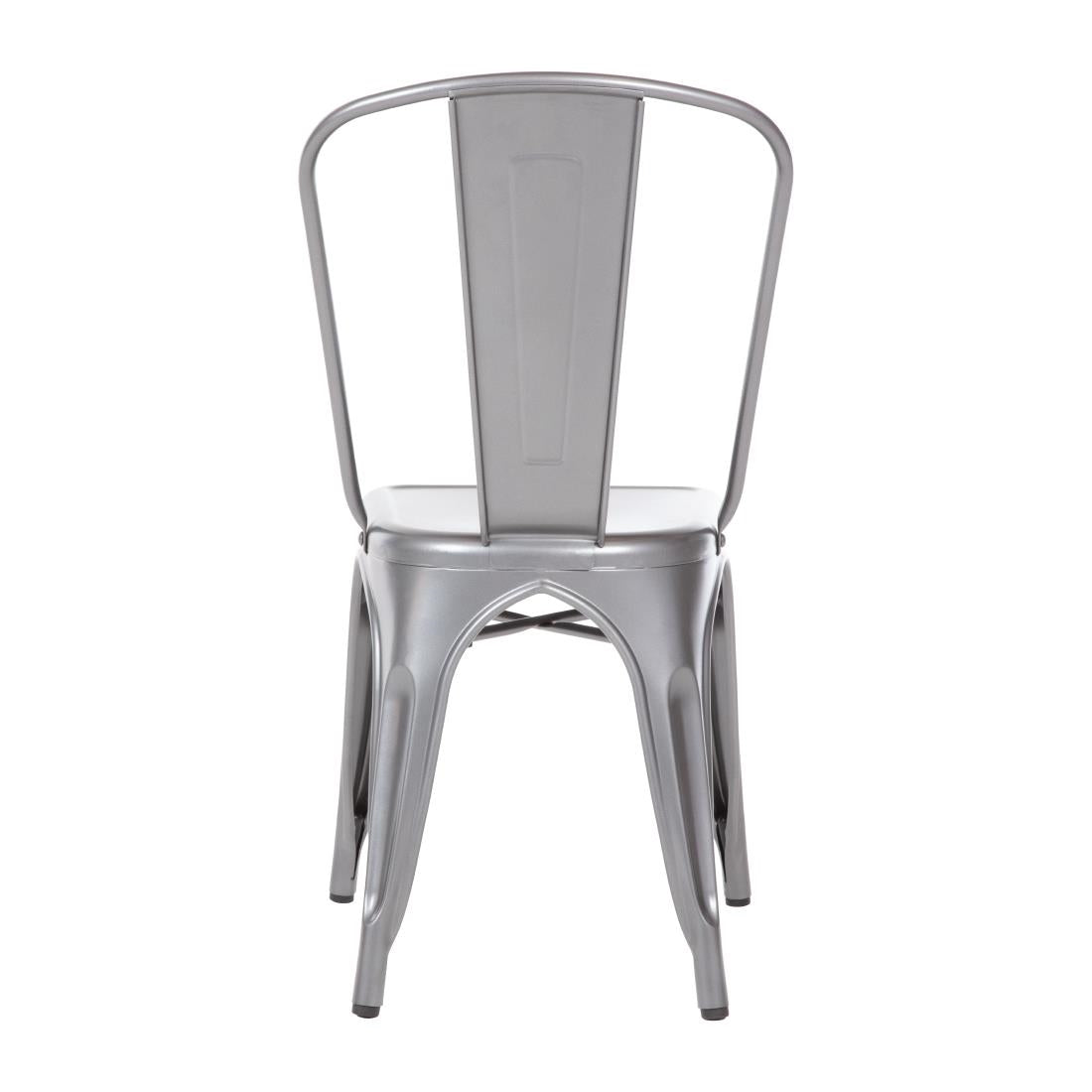 Bolero Gun Metal Grey Steel Bistro Side Chair (4 Pack) (Pack of 4) • PAS-GL329