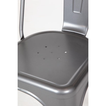 Bolero Gun Metal Grey Steel Bistro Side Chair (4 Pack) • PAS-GL329
