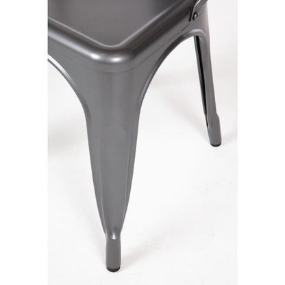 Bolero Gun Metal Grey Steel Bistro Side Chair (Pack of 4) • PAS-GL329