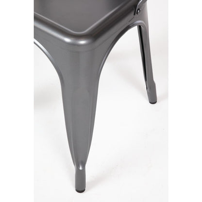 Bolero Gun Metal Grey Steel Bistro Side Chair (Pack of 4) • PAS-GL329