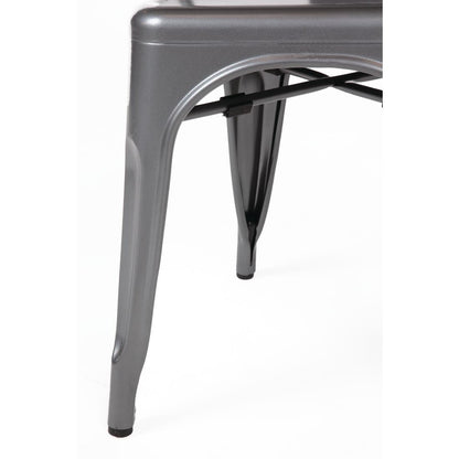 Bolero Gun Metal Grey Steel Bistro Side Chair (4 Pack) (Pack of 4) • PAS-GL329