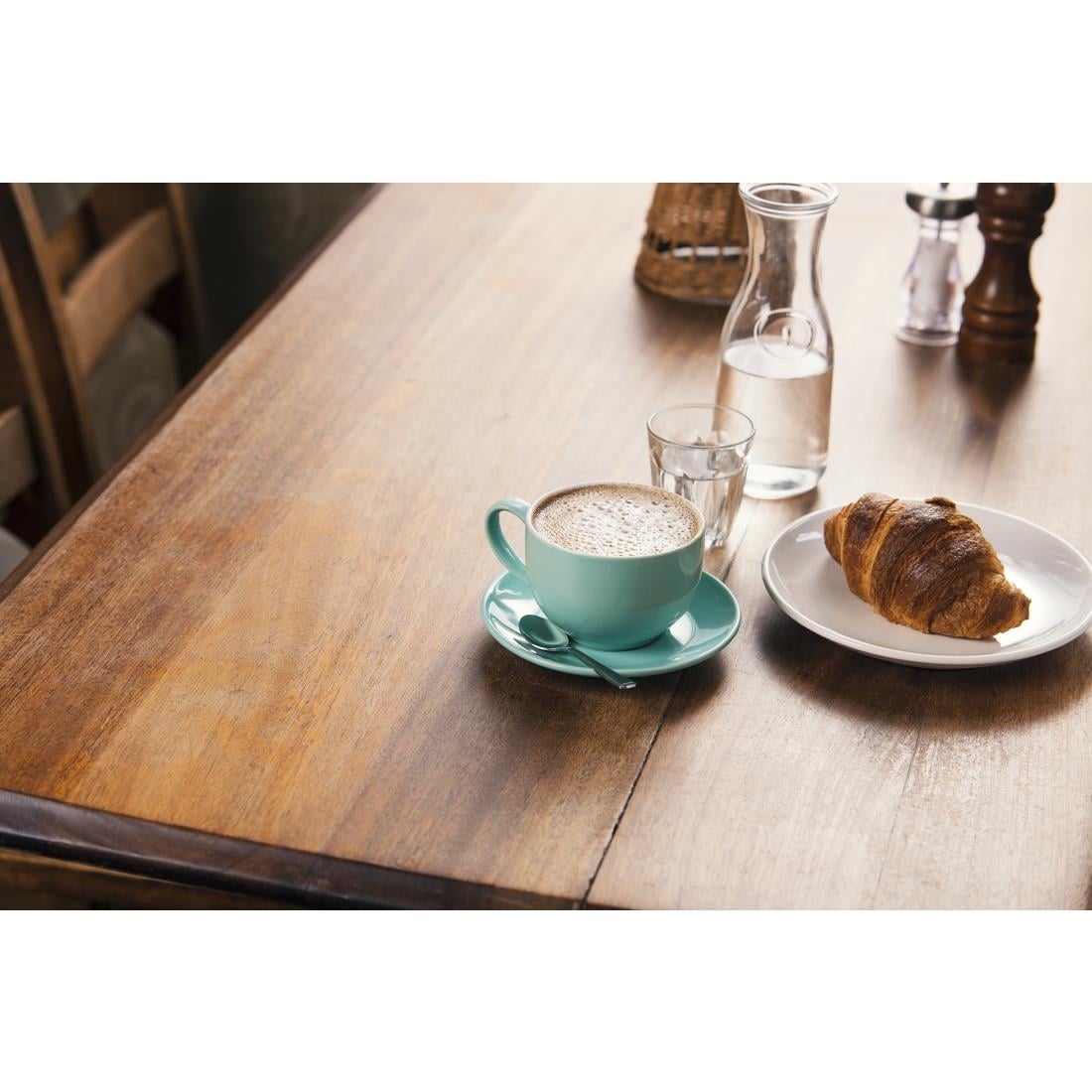 Olympia Cafe Saucer Aqua (Fits GL460 & GL461) - 158mm (12 Pack) (Pack of 12) • PAS-GL464