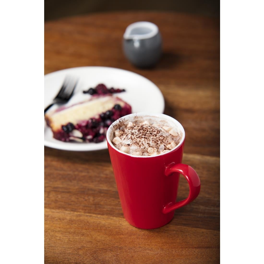 Olympia Cafe Latte Cup Red - 340ml 11.5fl oz (Box 12) • PAS-GL486