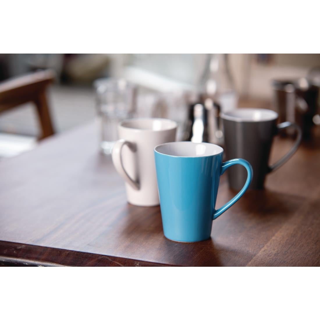 Olympia Cafe Latte Cup Charcoal - 340ml 11.5fl oz (Box 12) • PAS-GL488