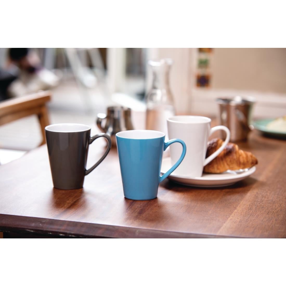 Olympia Cafe Latte Cup Charcoal - 340ml 11.5fl oz (Box 12) • PAS-GL488