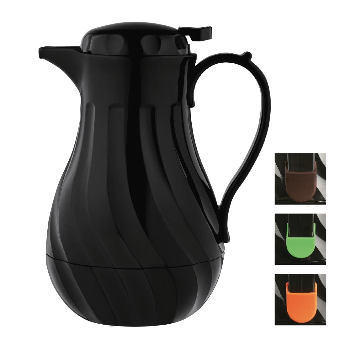Olympia Insulated Swirl Jug Black 2Ltr • PAS-GL970