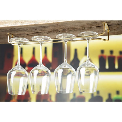 Beaumont Brass Wine Glass Rack 410mm • PAS-GM204