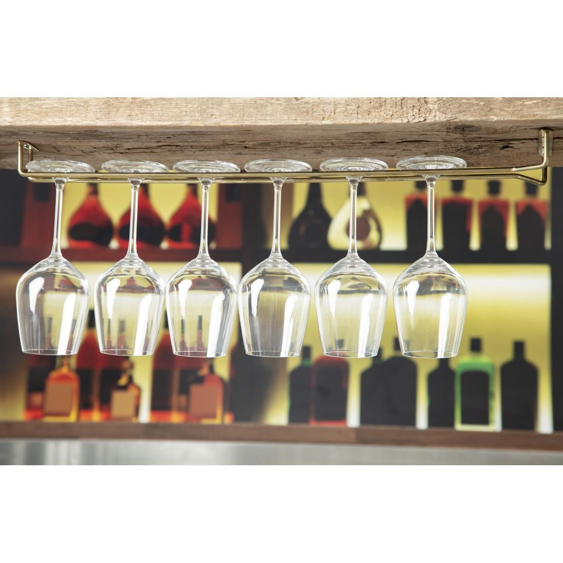 Beaumont Brass Wine Glass Rack 609mm • PAS-GM205