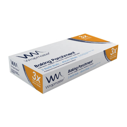 Wrapmaster Baking Parchment 450mmx50m (3 Pack) (450(W)mmx50(L)metre | Compatible with Wrapmaster 4500 & Duo Dispensers) • PAS-GM215