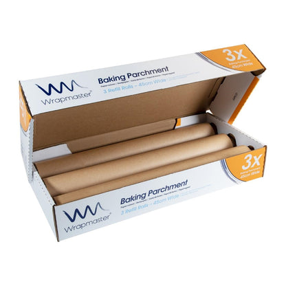 Wrapmaster Baking Parchment 450mmx50m (3 Pack) (450(W)mmx50(L)metre | Compatible with Wrapmaster 4500 & Duo Dispensers) • PAS-GM215