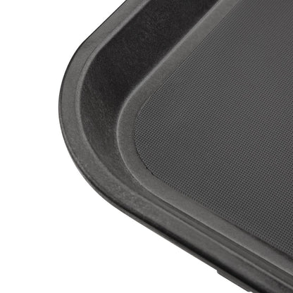 Olympia Kristallon Polypropylene Rectangular Non-Slip Tray Black 410mm (Size: 410(W)x305(W)x20(H)mm | Sold individually) • PAS-GM238