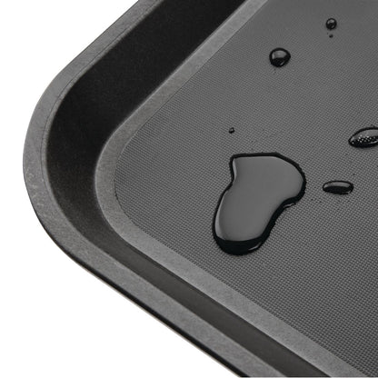 Olympia Kristallon Polypropylene Rectangular Non-Slip Tray Black 410mm (Size: 410(W)x305(W)x20(H)mm | Sold individually) • PAS-GM238