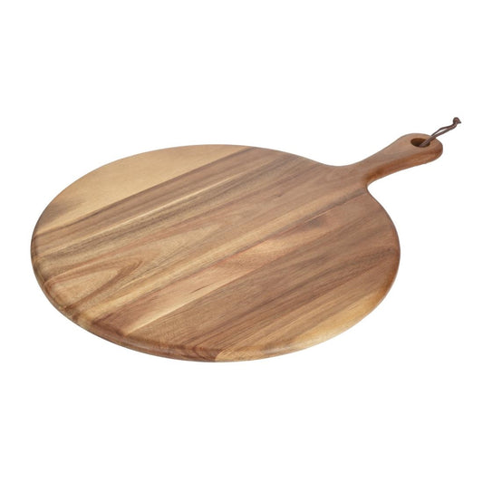 Olympia Acacia Handled Wooden Board Round 355mm • PAS-GM262