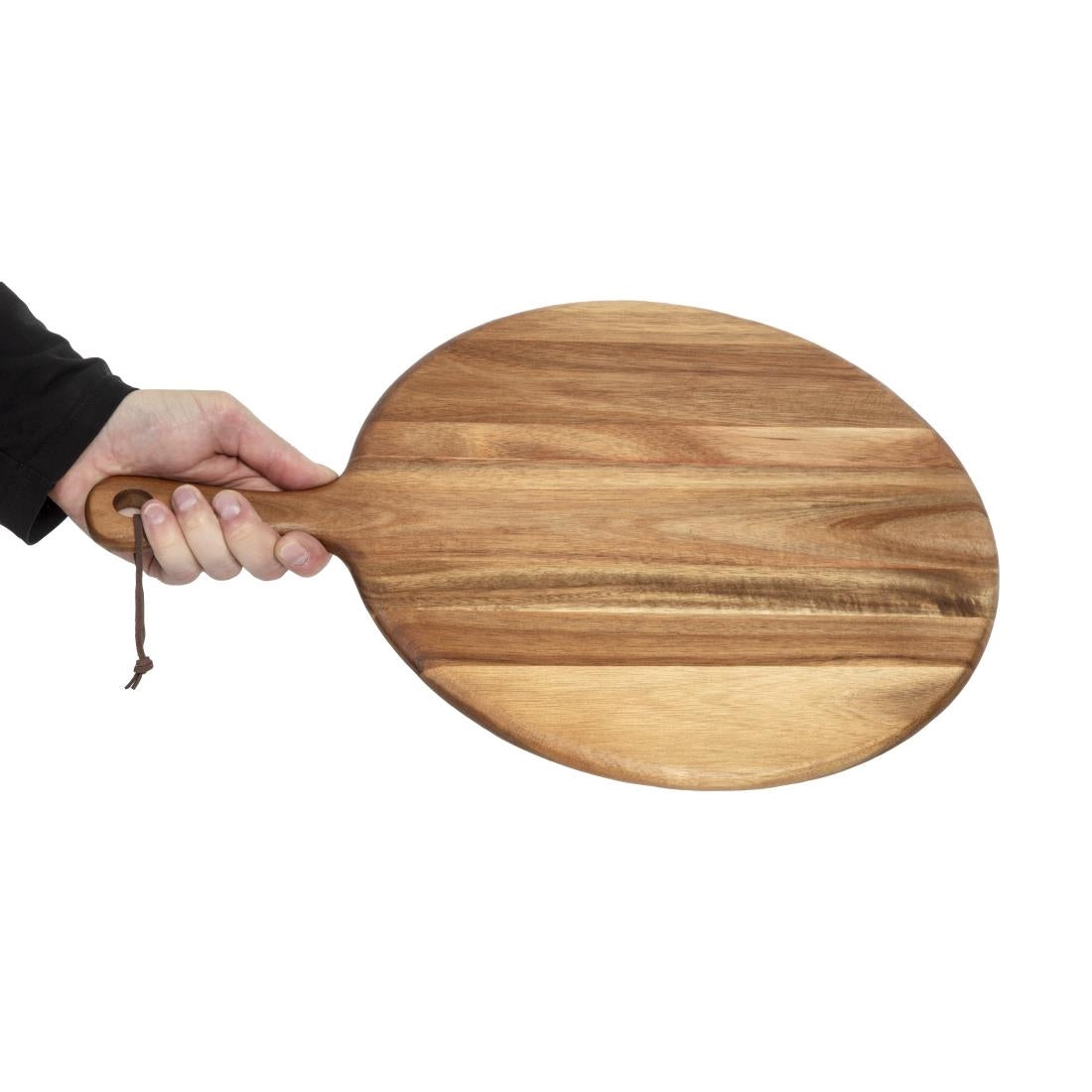 Olympia Acacia Handled Wooden Board Round 355mm • PAS-GM262