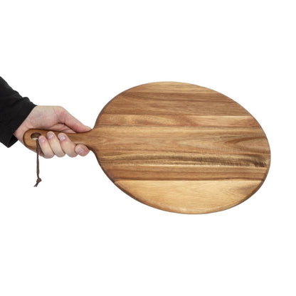 Olympia Acacia Handled Wooden Board Round 355mm • PAS-GM262