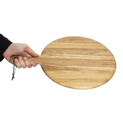 Olympia Acacia Handled Wooden Board Round 330mm • PAS-GM308