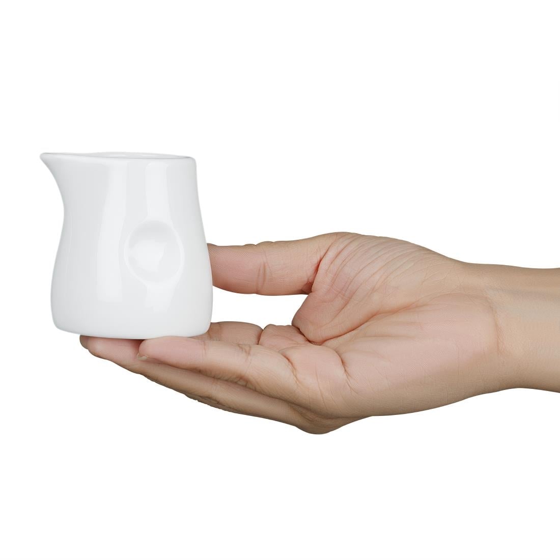 Olympia Whiteware Dimpled Milk Jug - 70ml 2.36fl oz (Box 6) • PAS-GM366