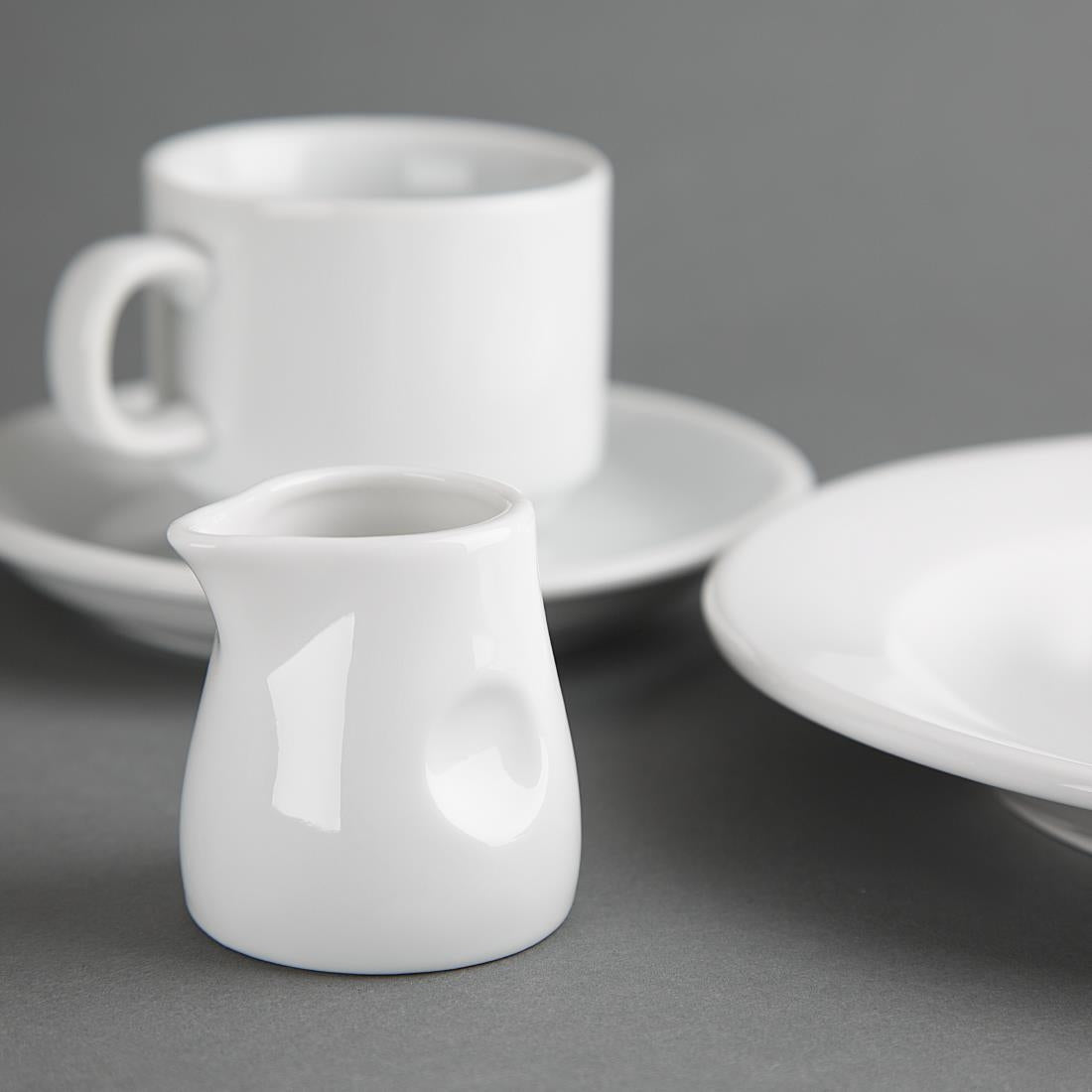 Olympia Whiteware Dimpled Milk Jugs 70ml (6 Pack) (Pack of 6) • PAS-GM366
