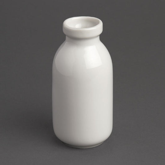 Olympia Whiteware White Mini Milk Bottle - 145ml 4.9fl oz (12 Pack) • PAS-GM368