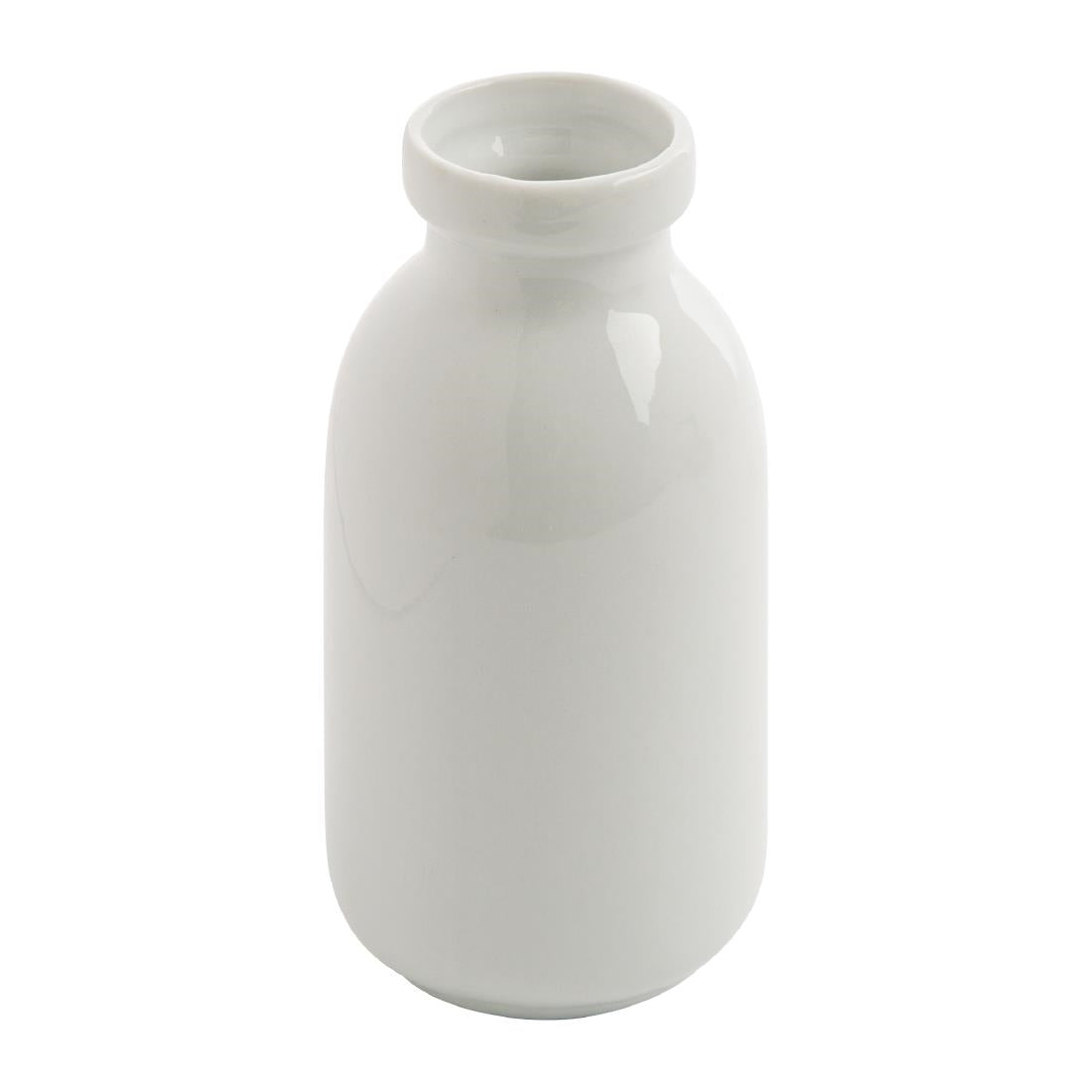 Olympia Whiteware White Mini Milk Bottle - 145ml 4.9fl oz (12 Pack) • PAS-GM368