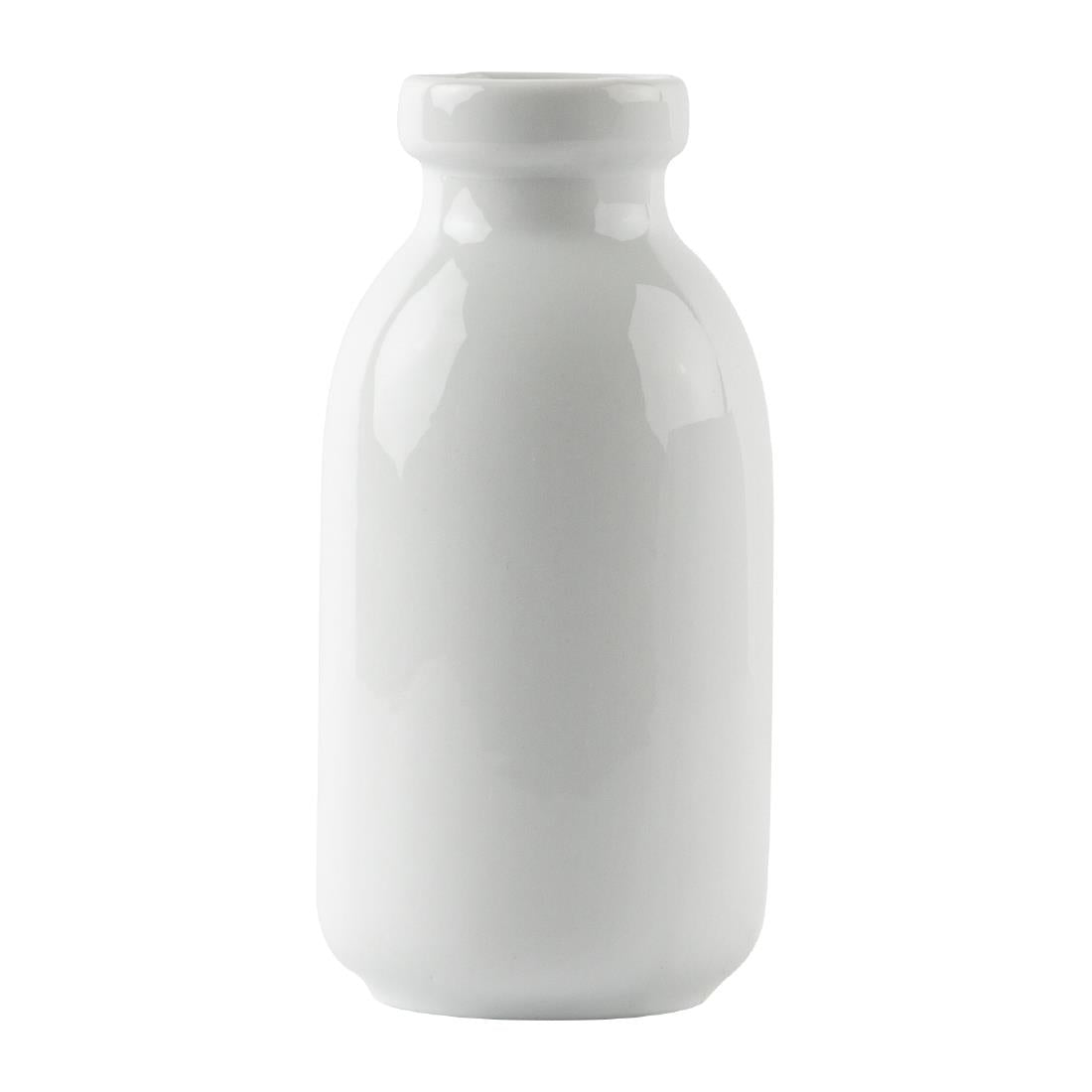 Olympia Whiteware White Mini Milk Bottle - 145ml 4.9fl oz (12 Pack) • PAS-GM368