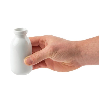 Olympia Whiteware White Mini Milk Bottle - 145ml 4.9fl oz (12 Pack) • PAS-GM368