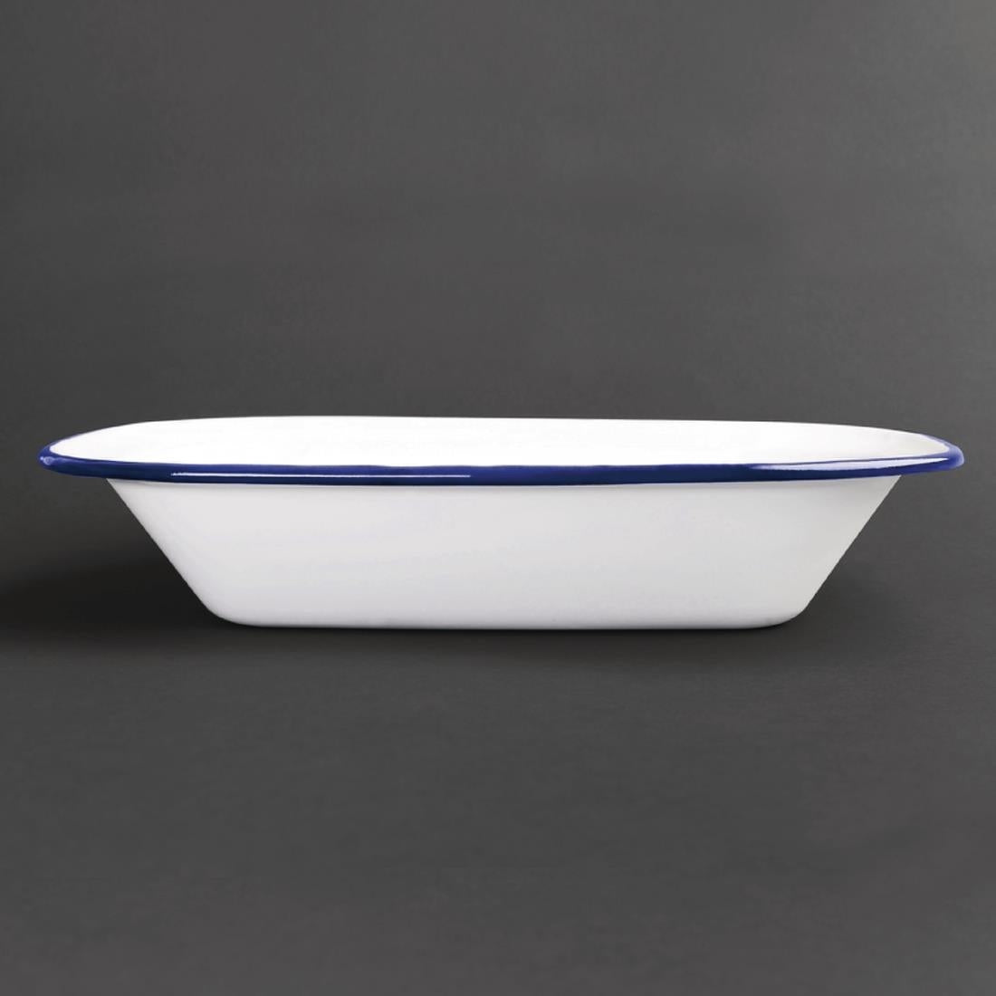 Olympia Enamel Dish Rectangular 280 x 190mm (6 Pack) (Pack of 6) • PAS-GM510