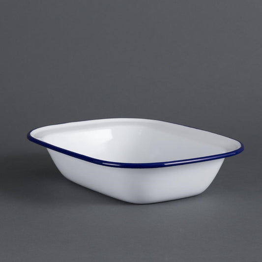 Olympia Enamel Rectangular Serving Dish 150mm (6 Pack) (Size: 55(H) x 150(W) x 280(D)mm. Pack Quantity: 6) • PAS-GM510