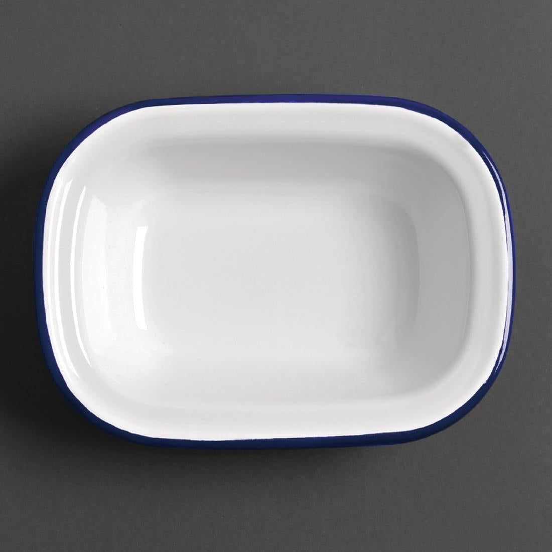Olympia Enamel Pie Dish Rectangular 180x135mm (6 Pack) (Pack of 6) • PAS-GM511