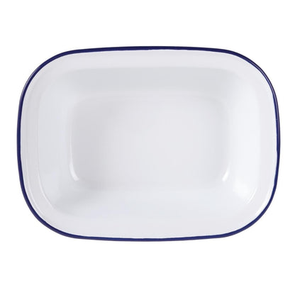 Olympia Enamel Rectangular Pie Dish 180mm (6 Pack) (40(H)x180(W)x130(D)mm) • PAS-GM511