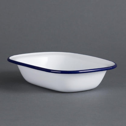 Olympia Enamel Rectangular Pie Dish 180mm (6 Pack) (40(H)x180(W)x130(D)mm) • PAS-GM511