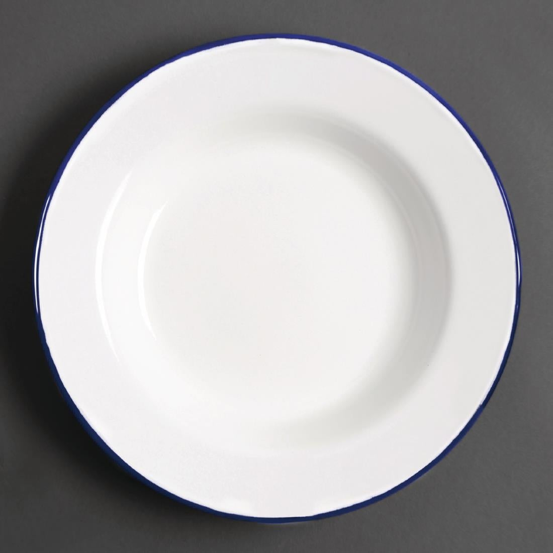 Olympia Enamel Soup Plate - 245mm 9 1/2" 490ml (6 Pack) (245mm(Ø) / 9.5" | Pack of 6) • PAS-GM513