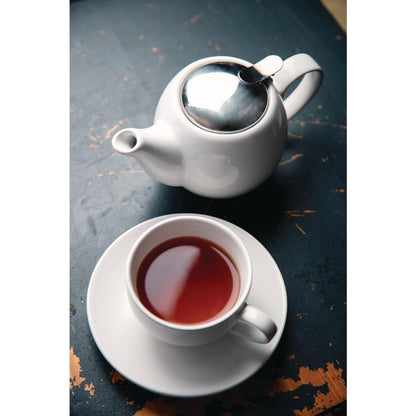 Olympia Cafe Teapot White - 510ml 17.2fl oz • PAS-GM593