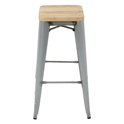 Bolero High Metal Bar Stools with Wooden Seat Pad (Pack of 4 @ $226.80) PAS-GM638