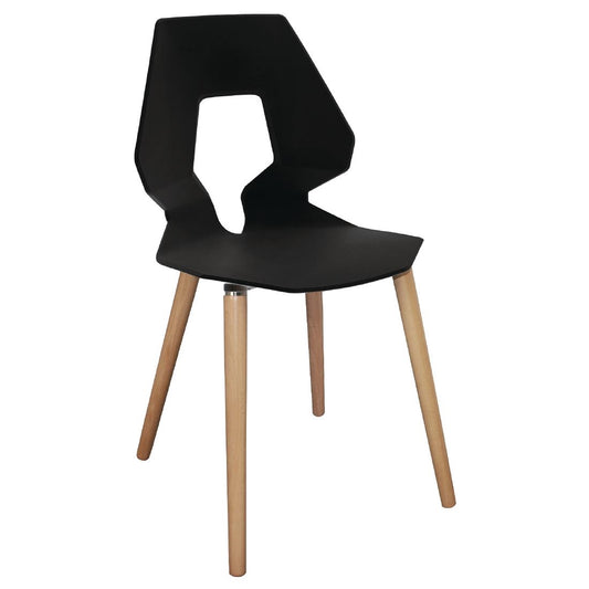 Bolero Black Polypropylene Angel Chairs (4 Pack) • PAS-GM655