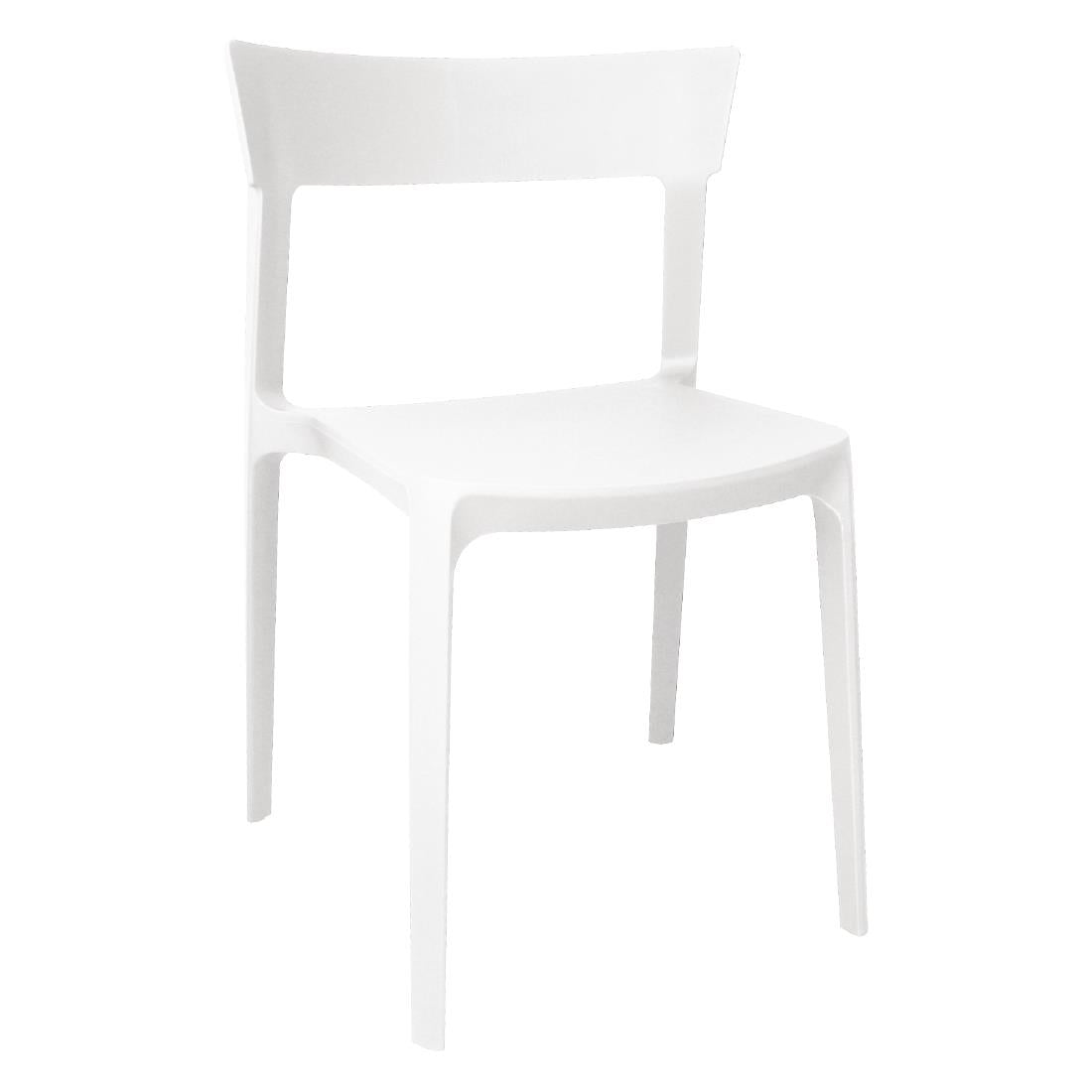 Bolero White Polypropylene Bistro Side Chairs (4 Pack) • PAS-GM670