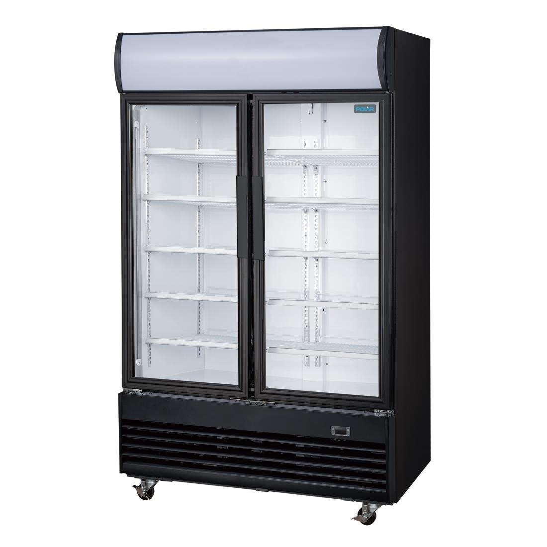 Polar G-Series Upright Hinged Door Display Cooler with Light Box 950Ltr Black • PAS-GM813-A