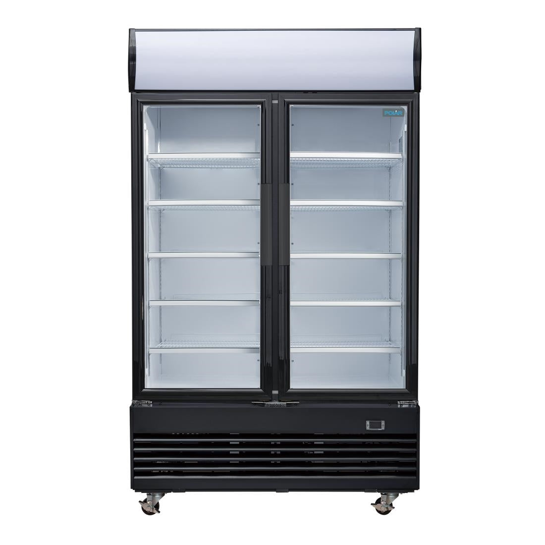 Polar G-Series Upright Hinged Door Display Cooler with Light Box 950Ltr Black • PAS-GM813-A