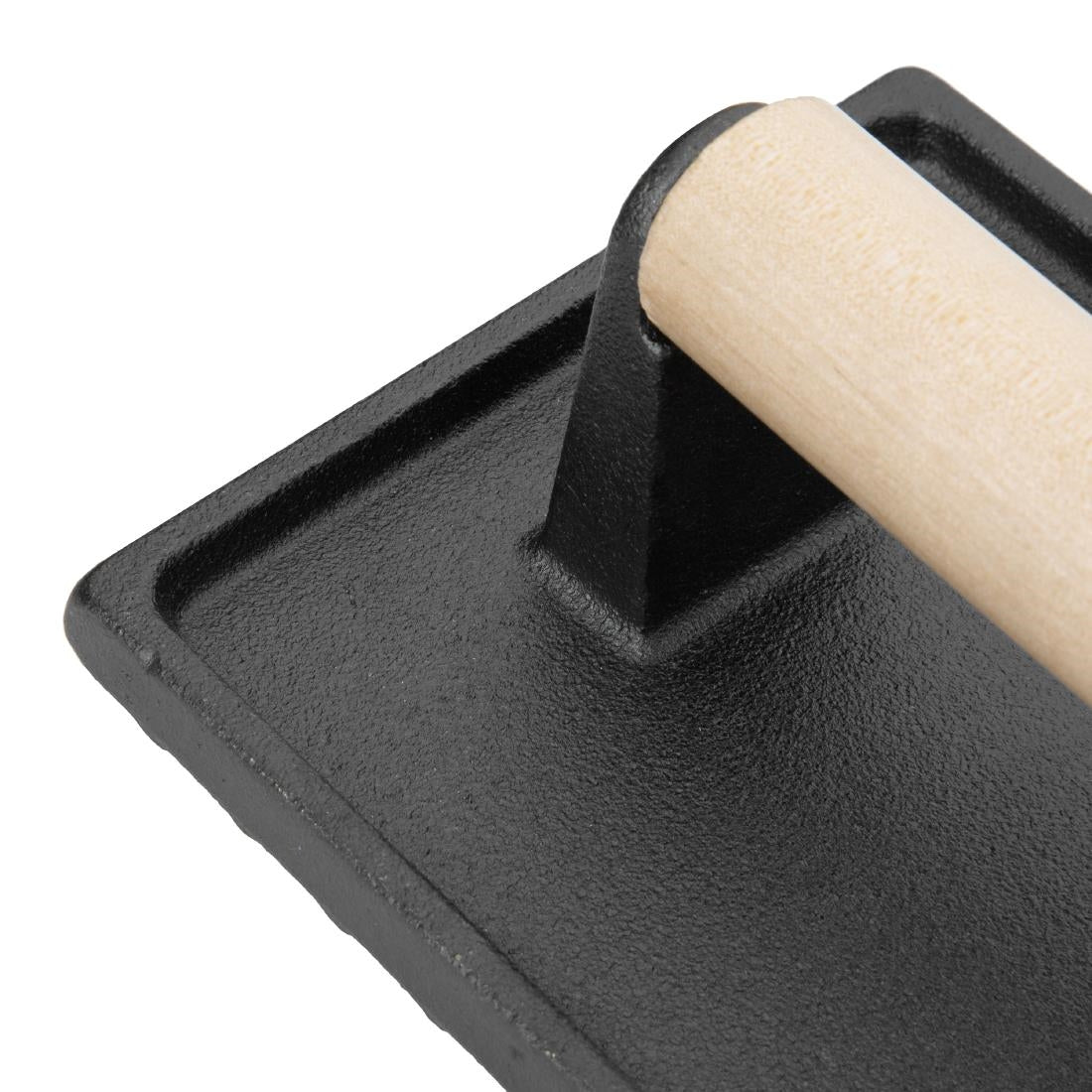 Vogue Cast Iron Steak Weight with Wood Handle • PAS-GN770