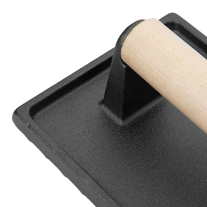 Vogue Cast Iron Steak Weight with Wood Handle • PAS-GN770
