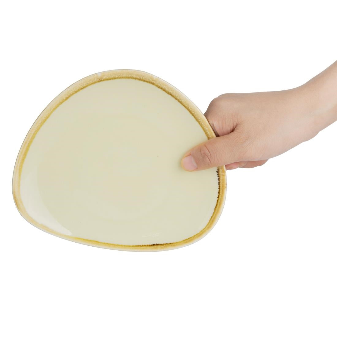 Olympia Kiln Sandstone Tri Plate - 165mm 6 1/2" (6 Pack) • PAS-GP325