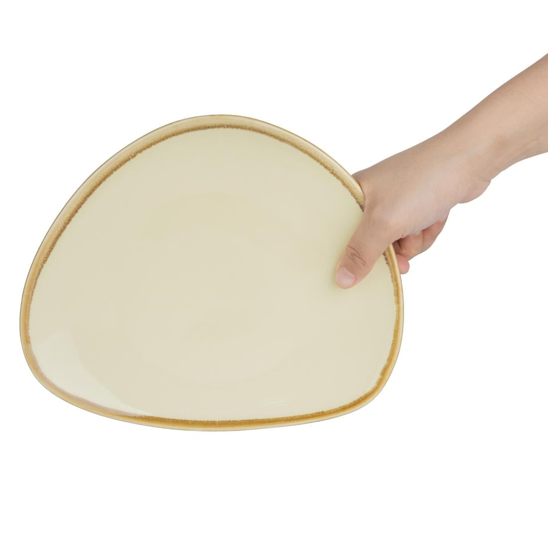 Olympia Kiln Triangular Plate Sandstone 230mm (6 Pack) (Pack of 6) • PAS-GP326