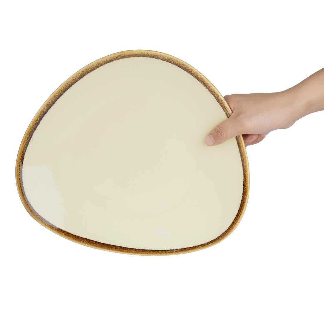 Olympia Kiln Sandstone Tri Plate - 280mm 11" (4 Pack) • PAS-GP327