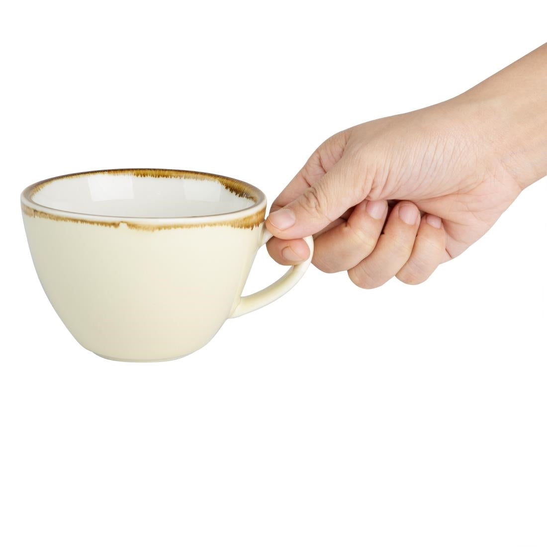 Olympia Kiln Coffee Cups Sandstone 340ml (6 Pack) (Pack of 6) • PAS-GP332