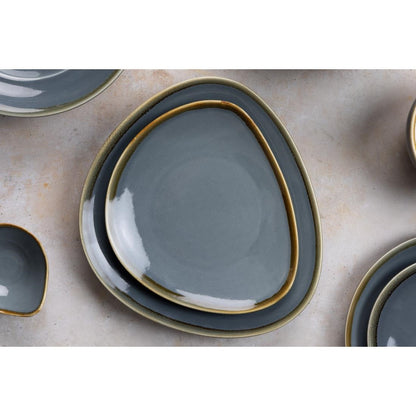 Olympia Kiln Ocean Tri Plate - 165mm 6 1/2" (6 Pack) • PAS-GP341